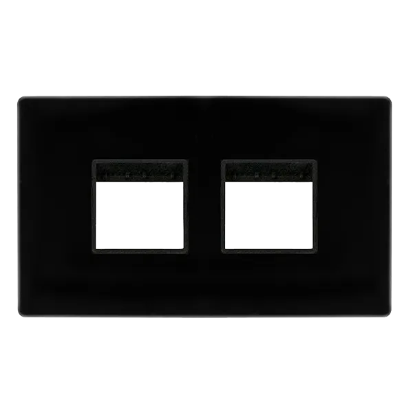 Click Definity SCP404MB 2G Plate (2 x 2) Aperture - Metal Black