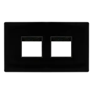 Click Definity SCP404MB 2G Plate (2 x 2) Aperture - Metal Black