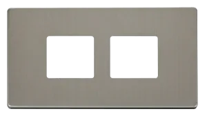 Click Definity SCP404SS 2G (2 x 2) Aperture MiniGrid Unfurnished Front Plate - Stainless Steel