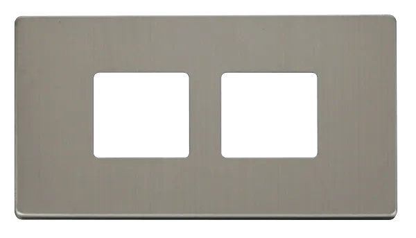 Click Definity SCP404SS 2G (2 x 2) Aperture MiniGrid Unfurnished Front Plate - Stainless Steel