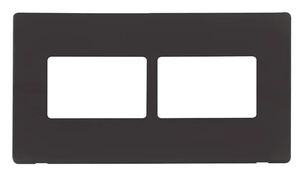 Click Definity SCP406BK 2G (2 x 3) Aperture MiniGrid Unfurnished Front Plate - Black