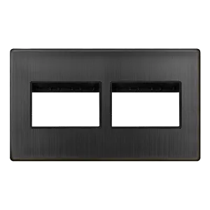 Click Definity SCP406BZ 2G (2 x 3) Aperture MiniGrid Unfurnished Front Plate - Matt Bronze