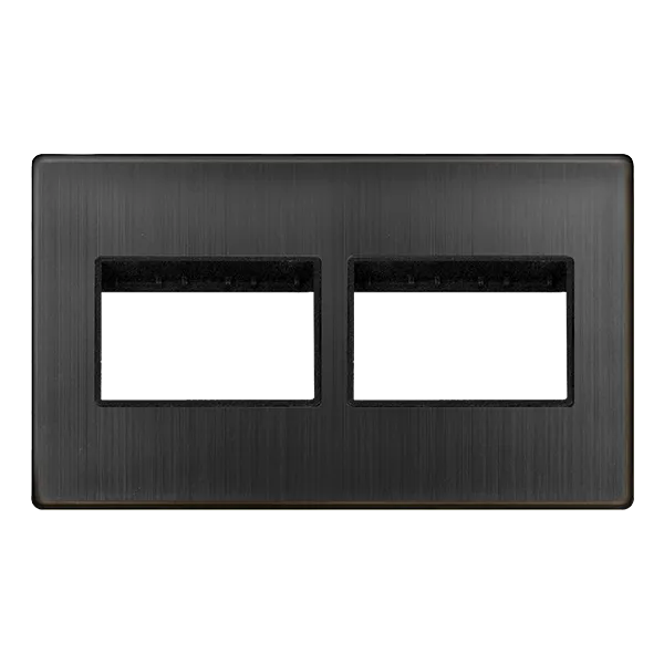 Click Definity SCP406BZ 2G (2 x 3) Aperture MiniGrid Unfurnished Front Plate - Matt Bronze
