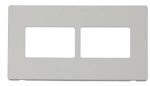 Click Definity SCP406PW 2G (2 x 3) Aperture MiniGrid Unfurnished Front Plate - Polar White