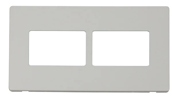 Click Definity SCP406PW 2G (2 x 3) Aperture MiniGrid Unfurnished Front Plate - Polar White