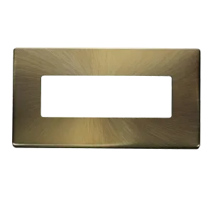 Click Definity SCP426AB 2G (6 In-Line) Aperture MiniGrid Unfurnished Front Plate - Antique Brass