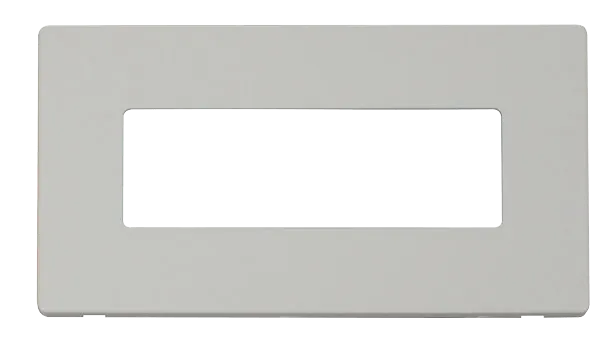Click Definity SCP426PW 2G (6 In-Line) Aperture MiniGrid Unfurnished Front Plate - Polar White