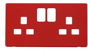 Click Definity SCP436RD 2 Gang 13A Switched Socket Cover Plate - Red