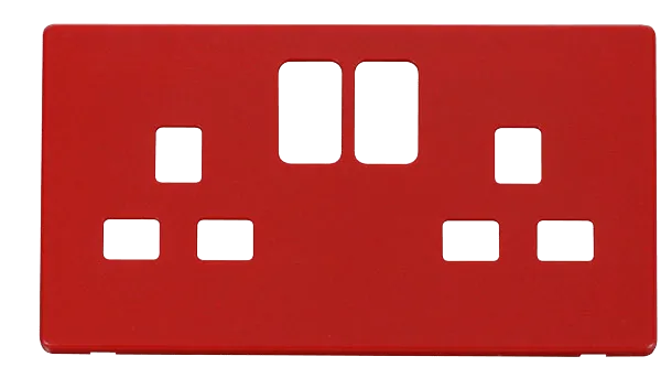 Click Definity SCP436RD 2 Gang 13A Switched Socket Cover Plate - Red