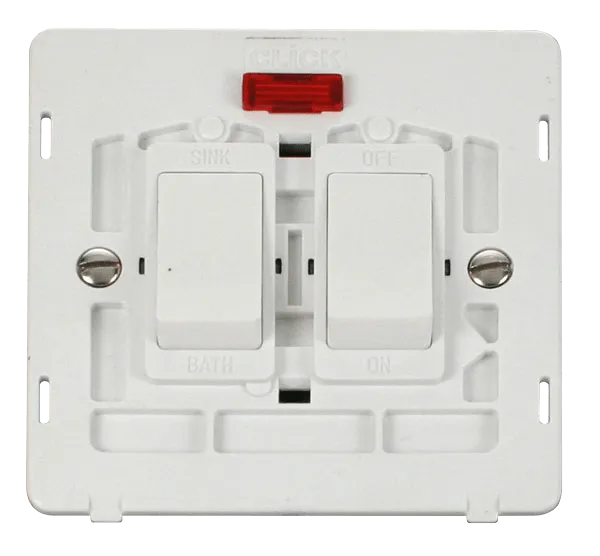 Click Definity SIN024PW 20A Sink & Bath Switch With Neon Insert - Polar White