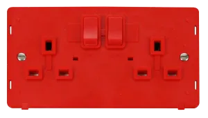 Click Definity SIN036RD 2 Gang 13A DP Switched Socket Insert - Red