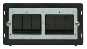 Click Definity SIN105BK 10AX 6 Gang (2 x 3) 2 Way Switch Insert - Black