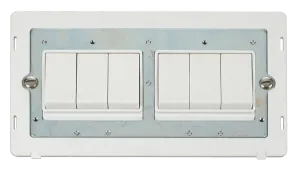 Click Definity SIN105PW 10AX 6 Gang (2 x 3) 2 Way Switch Insert - Polar White