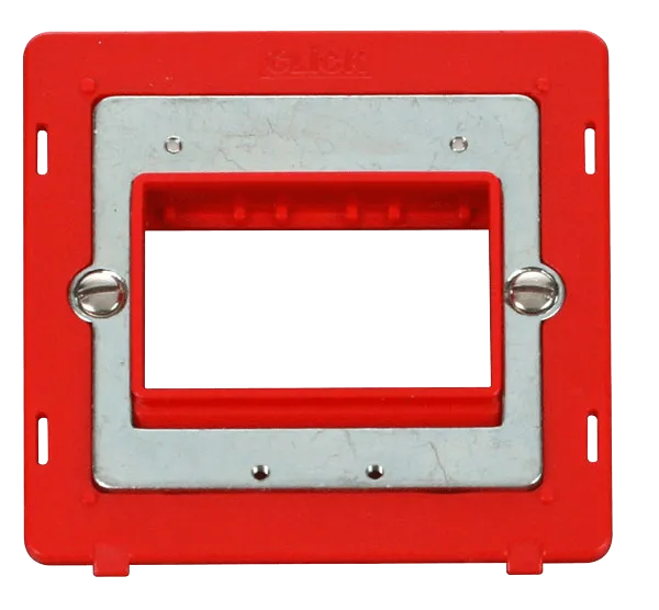 Click Definity SIN403RD 1G MiniGrid Unfurnished Plate Triple Aperture Insert - Red