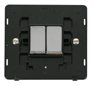 Click Definity SIN412BKCH Ingot 10AX 2 Gang 2 Way Switch Insert - Black / Chrome