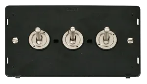 Click Definity SIN423PN 10AX 3 Gang 2 Way Toggle Switch Insert - Pearl Nickel