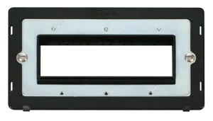 Click Definity SIN426BK 2G MiniGrid Unfurnished Plate (6 In-Line) Aperture Insert - Black