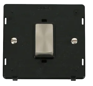Click Definity SIN500BKBS Ingot 45A 1 Gang Plate DP Switch Insert - Black / Brushed Stainless