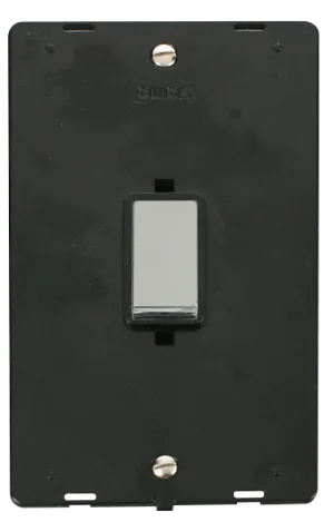 Click Definity SIN502BKCH Ingot 45A 2 Gang Plate DP Switch Insert - Black / Chrome