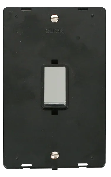 Click Definity SIN502BKCH Ingot 45A 2 Gang Plate DP Switch Insert - Black / Chrome