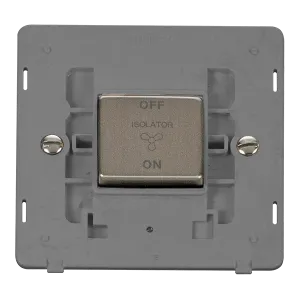 Click Definity SIN520GYSS 10A Ingot 3 Pole Fan Isolation Plate Switch Insert - Grey / Stainless Steel