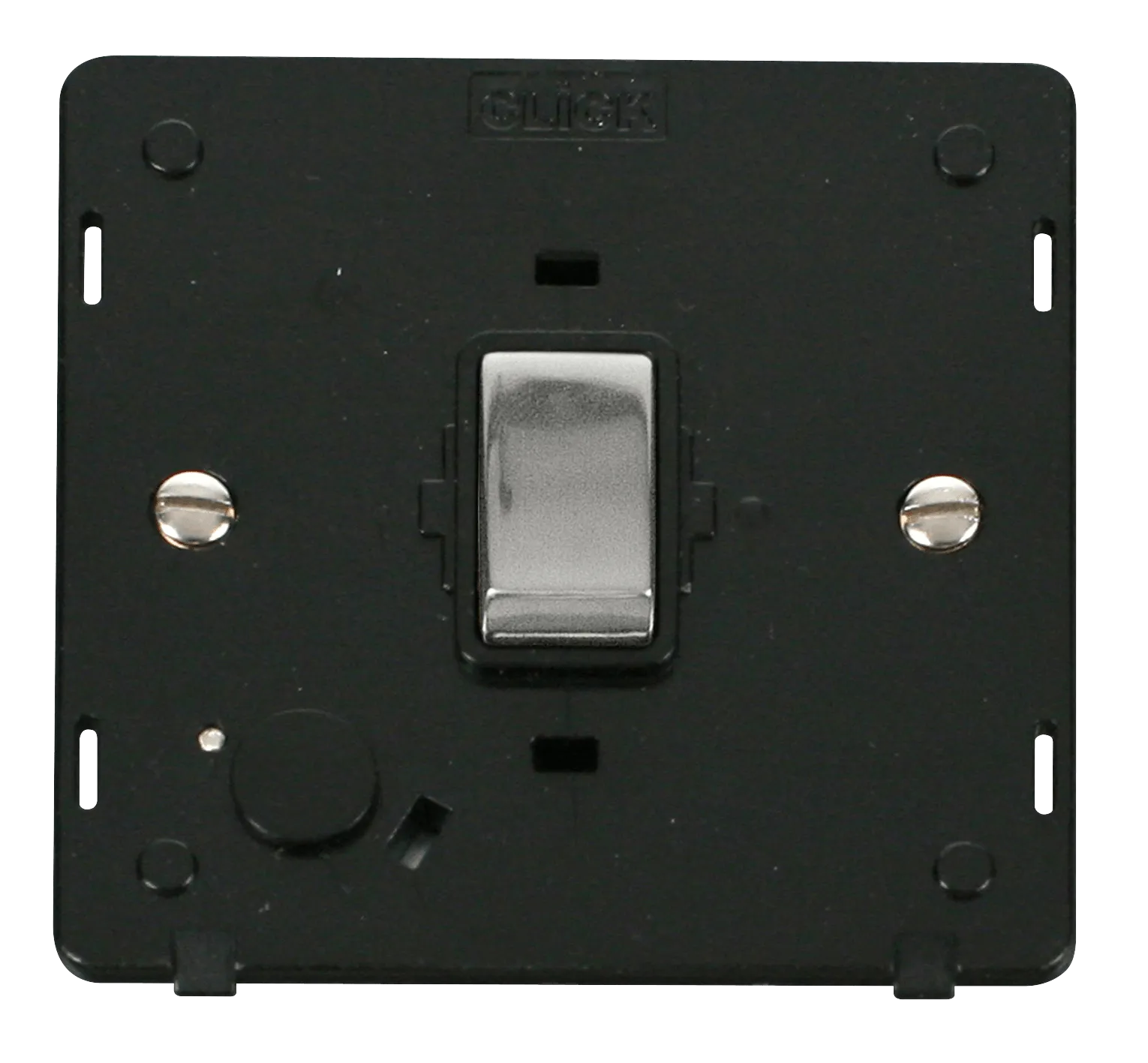 Click Definity SIN522BKCH Ingot 20A DP Switch With Flex Outlet  Insert - Black / Chrome