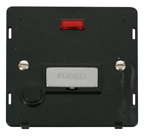 Click Definity SIN553BKCH Ingot 13A Fused Conn. Unit With F/O Insert & Neon - Black / Chrome