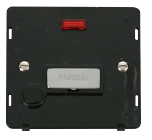 Click Definity SIN553BKCH Ingot 13A Fused Conn. Unit With F/O Insert & Neon - Black / Chrome