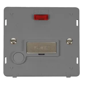 Click Definity SIN553GYSS 13A Ingot Fused Connection Unit With Neon & Optional Flex Outlet Insert - Grey / Stainless Steel