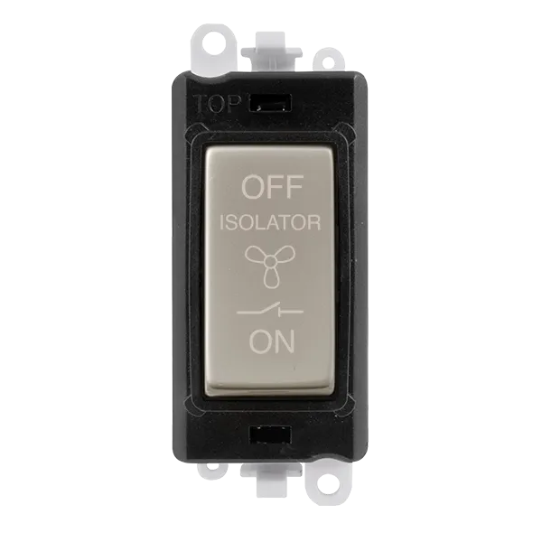 Click GridPro GM1020BKPN 10A 3 Pole Fan Isolation Switch - Pearl Nickel (Black)
