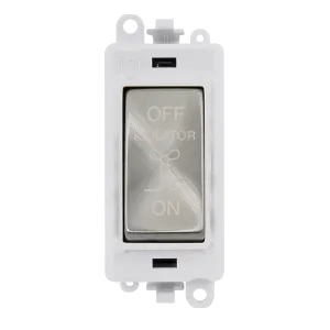 Click GridPro GM1020PWSC 10A 3 Pole Fan Isolation Switch - Satin Chrome (Polar White)