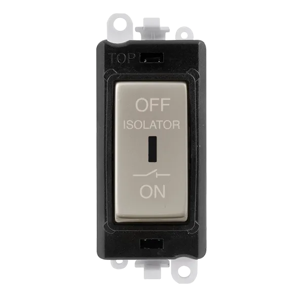 Click GridPro GM1030BKPN 10A 3 Pole Fan Isolation Key Switch - Pearl Nickel (Black)