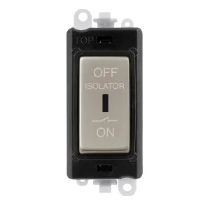 Click GridPro GM1030BKPN 10A 3 Pole Fan Isolation Key Switch - Pearl Nickel (Black)