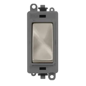 Click GridPro GM2001GYBS 20AX 1 Way Switch Module - Brushed Stainless (Grey)