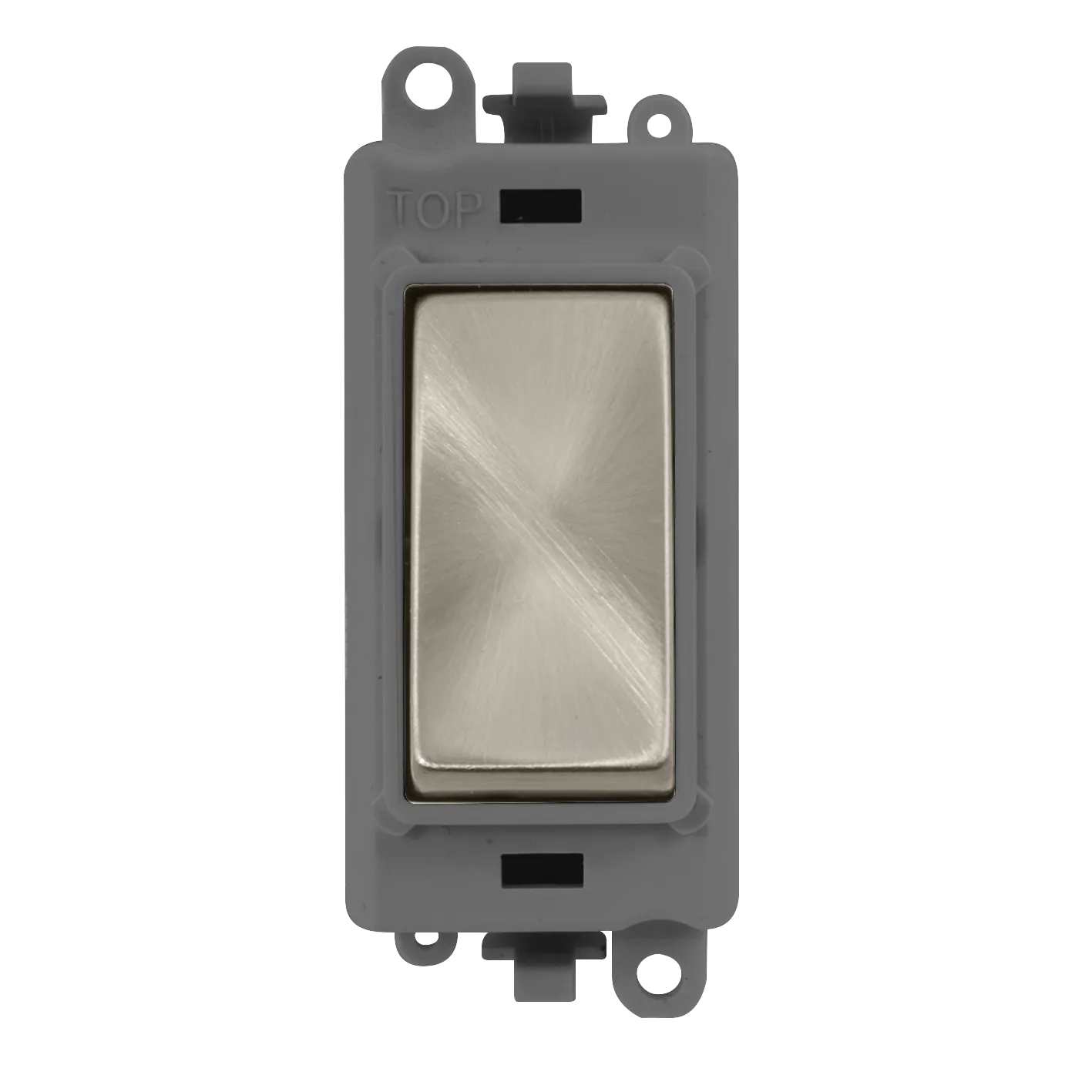 Click GridPro GM2001GYBS 20AX 1 Way Switch Module - Brushed Stainless (Grey)