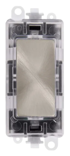 Click GridPro GM2008RTBS 250V~ Red Transparent Illuminated Blank Module - Brushed Steel