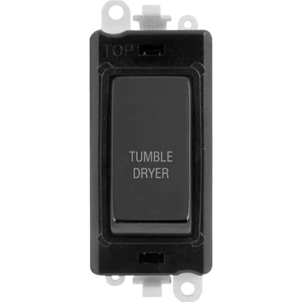 Click GridPro GM2018BKBN-TD 20AX Double Pole Switch Module printed "Tumble Dryer" - Black Nickel (Black)