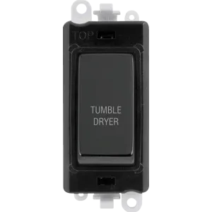 Click GridPro GM2018BKBN-TD 20AX Double Pole Switch Module printed "Tumble Dryer" - Black Nickel (Black)