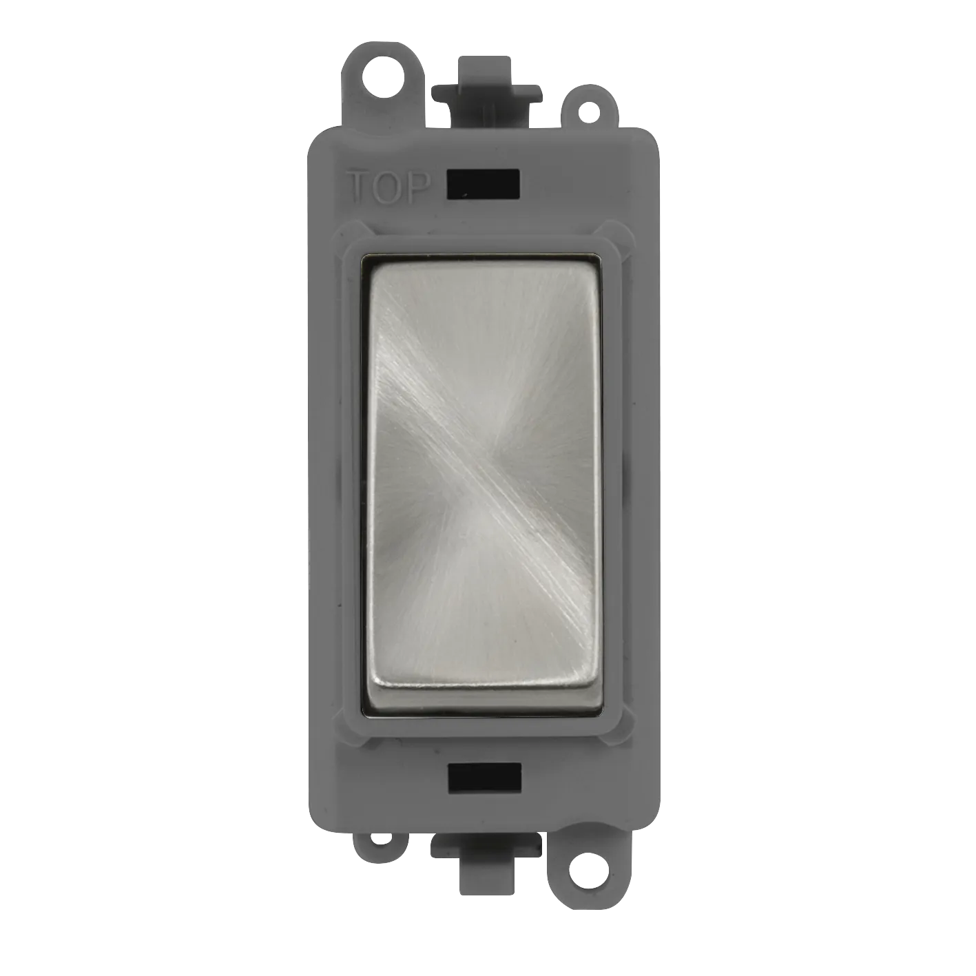 Click GridPro GM2018GYSC 20AX Double Pole Switch Module - Satin Chrome (Grey)