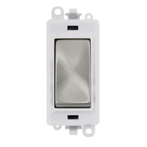 Click GridPro GM2018PWSC 20AX Double Pole Switch Module - Satin Chrome (Polar White)