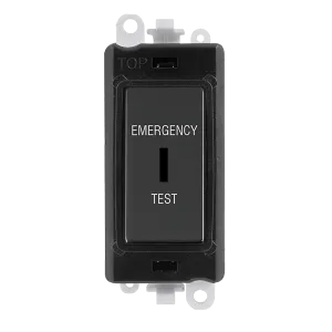 Click GridPro GM2046BKMBET 20AX Double Pole Keyswitch 'Emergency Test' Module - Matt Black (Black)