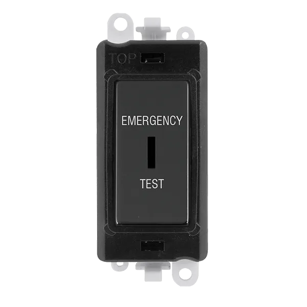 Click GridPro GM2046BKMBET 20AX Double Pole Keyswitch 'Emergency Test' Module - Matt Black (Black)