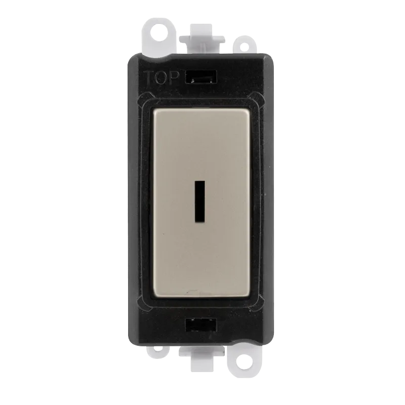 Click GridPro GM2046BKPN 20AX Double Pole Keyswitch Module - Pearl Nickel (Black)