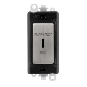 Click GridPro GM2046BKSSET 20AX Double Pole Keyswitch 'Emergency Test' Module - Stainless Steel (Black)