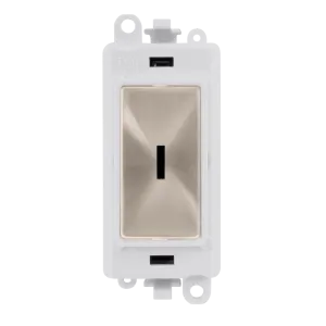 Click GridPro GM2046PWBS 20AX Double Pole Keyswitch Module - Brushed Stainless (Polar White)