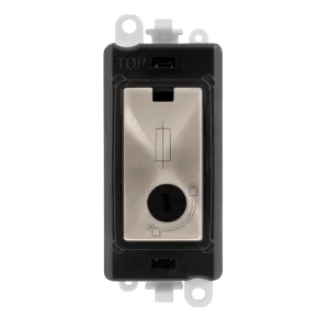 Click GridPro GM2047-LBKBS 13A Fused Lockable Module - Brushed Stainless (Black)