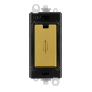 Click GridPro GM2047BKBR 13A Fused Module - Polished Brass (Black)