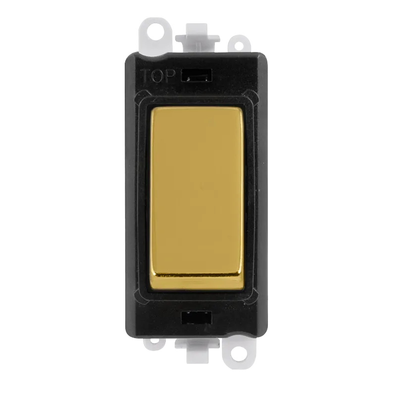 Click GridPro GM2070BKBR 20AX 3 Position Switch Module - Polished Brass (Black)
