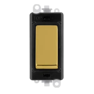 Click GridPro GM2070BKBR 20AX 3 Position Switch Module - Polished Brass (Black)