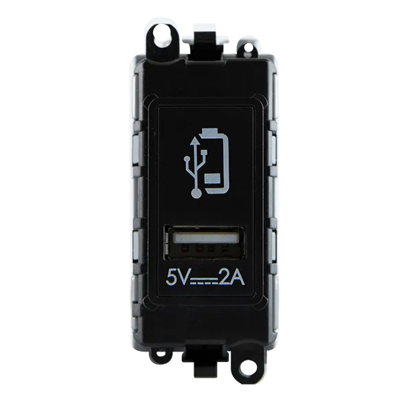 Click GridPro GM2515BK 2.4A Type A USB Charging Module - Black